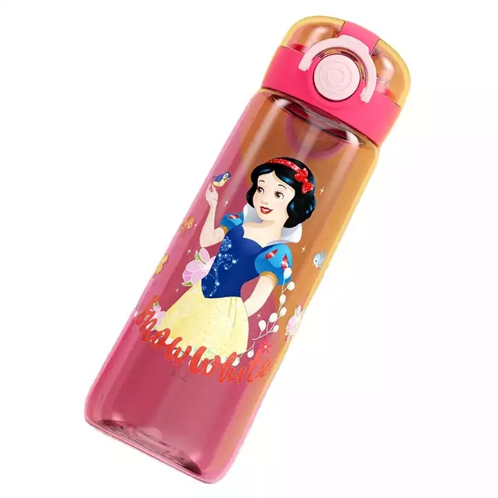 Disney genuine children's spider man cute cartoon plastic straw bottle accompanying space cup