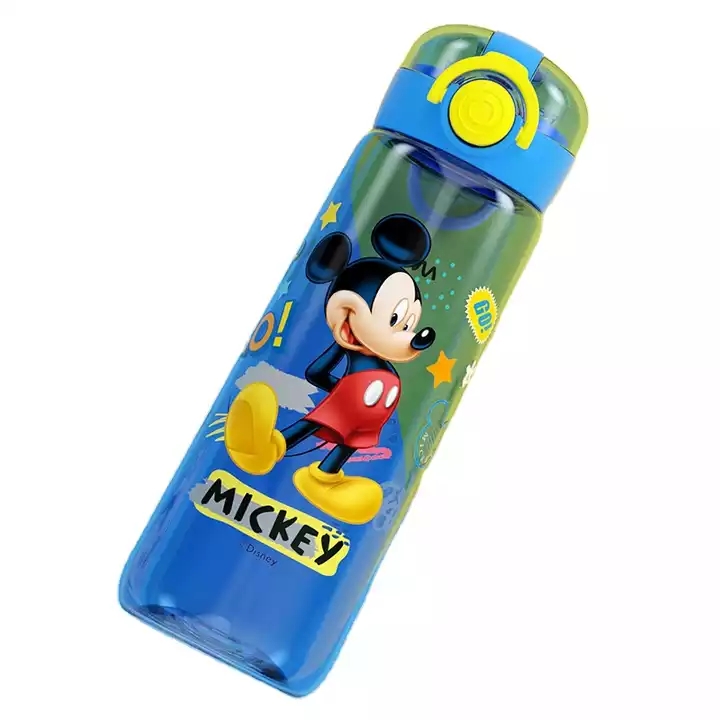 Disney genuine children's spider man cute cartoon plastic straw bottle accompanying space cup