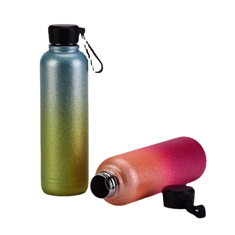 Stainless Steel 500ml Double layer Insulating Bottle Golden Scallion Powder Outdoor Hand with kettle