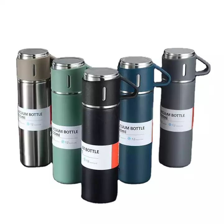 304 stainless steel vacuum cup business office gift mug sets cover printed logo