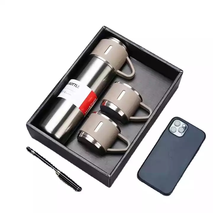 304 stainless steel vacuum cup business office gift mug sets cover printed logo