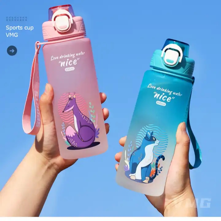colorful plastic water cup gradient cup high face value can hold outdoor sports bottle capacity 1000ml