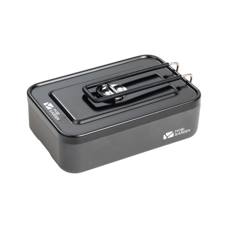 Climbing Aluminum Alloy Single Person Rice Lunchbox Outdoor Camping Bento Box Picnic Lightweight Lunch Box Foldable With Handle With Flip