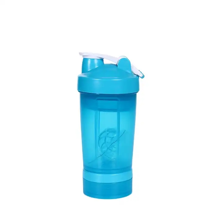 Heat Resistant Three Layer Protein Shaker Hand Raising Multi Layer Plastic Sports Water Bottle Fitness Cup