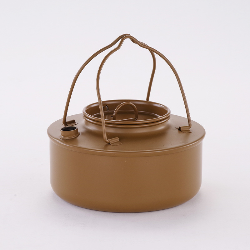 Stainless Steel Camping Pot Kettle 0.9L Portable Outdoor Open Air Water Booth Boil Water Tea kettle