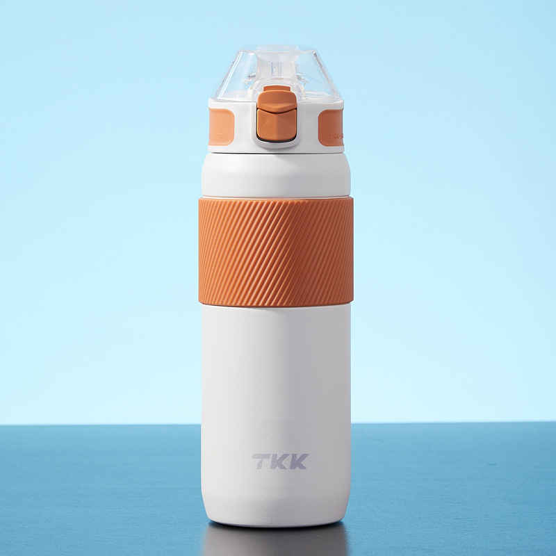 Thermal Insulation 316 Stainless Steel Outdoor Sports Portrayal Silicone Straw Bottle