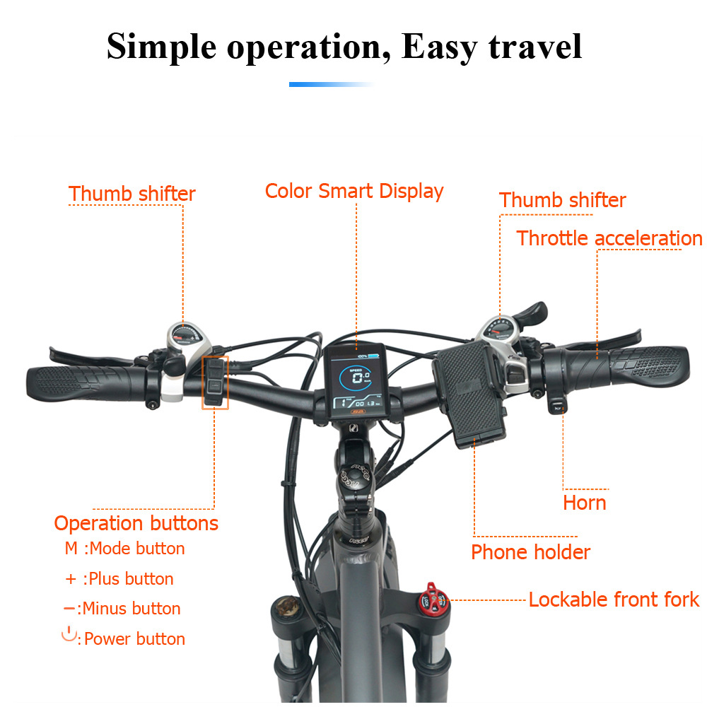 Electric Snow Mountain City Bike Beach Electric Power Assist Bicycle With Integrated Wheel Fat Tire Ebike With Removable Battery