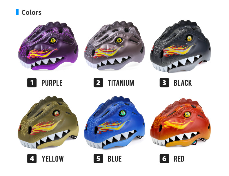 Cartoon Dinosaur Bicycle Helmet Balance Skateboard Children Riding Helmet