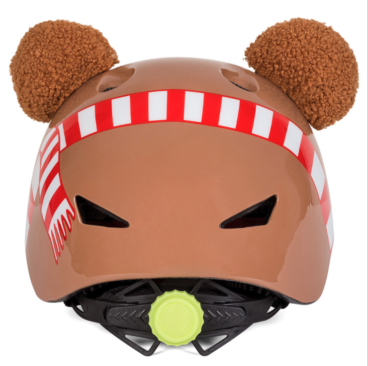 Children Bicycle Cartoon Helmet Roller Skate Protection Cycling Helmet With Safety Belt Light Sports Equipment