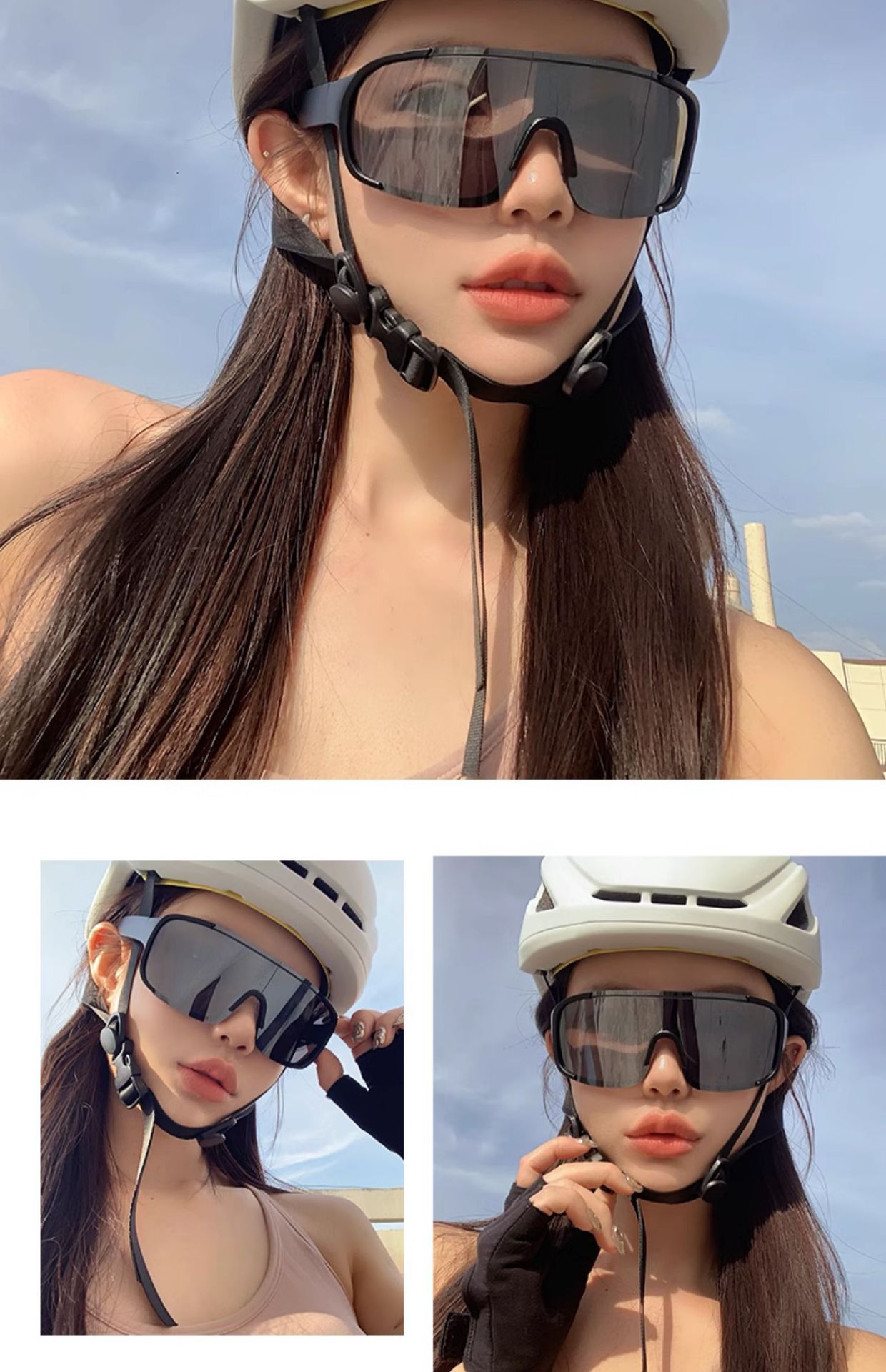 Mountaineering Cycling Glasses For Women Outdoor Sports Anti Wind Sand Goggles Large Frame Sunglasses Anti Ultraviolet Sun Protection Sunglasses