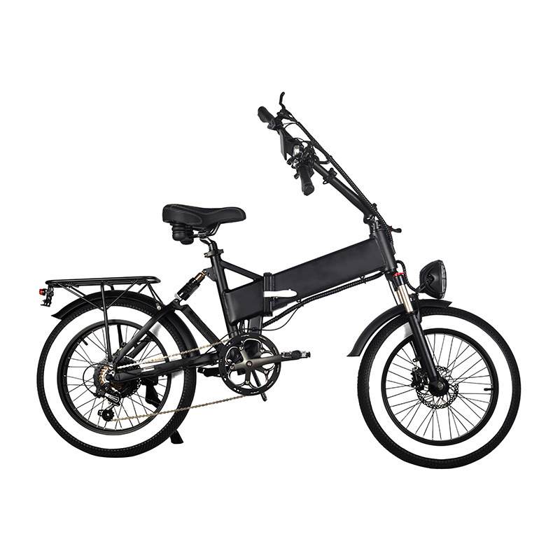 Easy Folding Mechanism Shock Absorbing Mountain Hike Power Assist Folding Electric Vehicle 20 Inch Bicycle With Integrated Wheel Hidden Battery