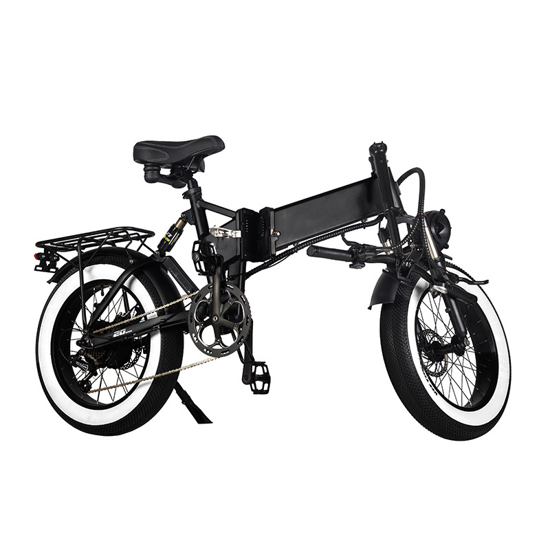 Easy Folding Mechanism Shock Absorbing Mountain Hike Power Assist Folding Electric Vehicle 20 Inch Bicycle With Integrated Wheel Hidden Battery