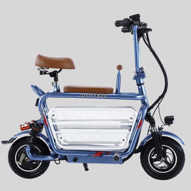 Mini Adult Lightweight Foldable Two Wheel Electric Scooter With Big Basket