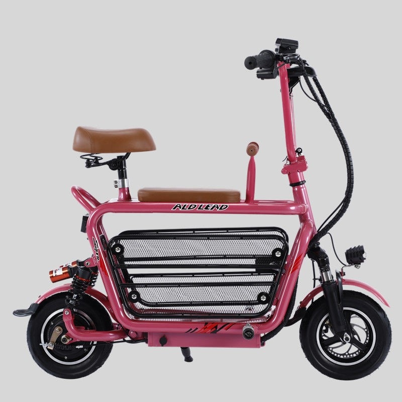 Mini Adult Lightweight Foldable Two Wheel Electric Scooter With Big Basket
