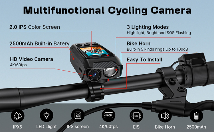 Cross Border Hot Sell Road Mountain Sports Camera Pro Cycling Camera outdoor Dedicated Race Bicycle Helmet Recorder