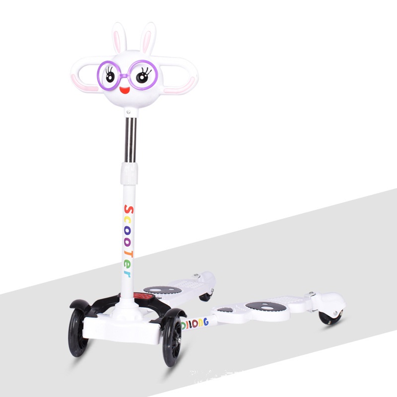 Children Frog Baby Scooter With Double Pedal Scissor Kick Scooter With Four Flash Wheel