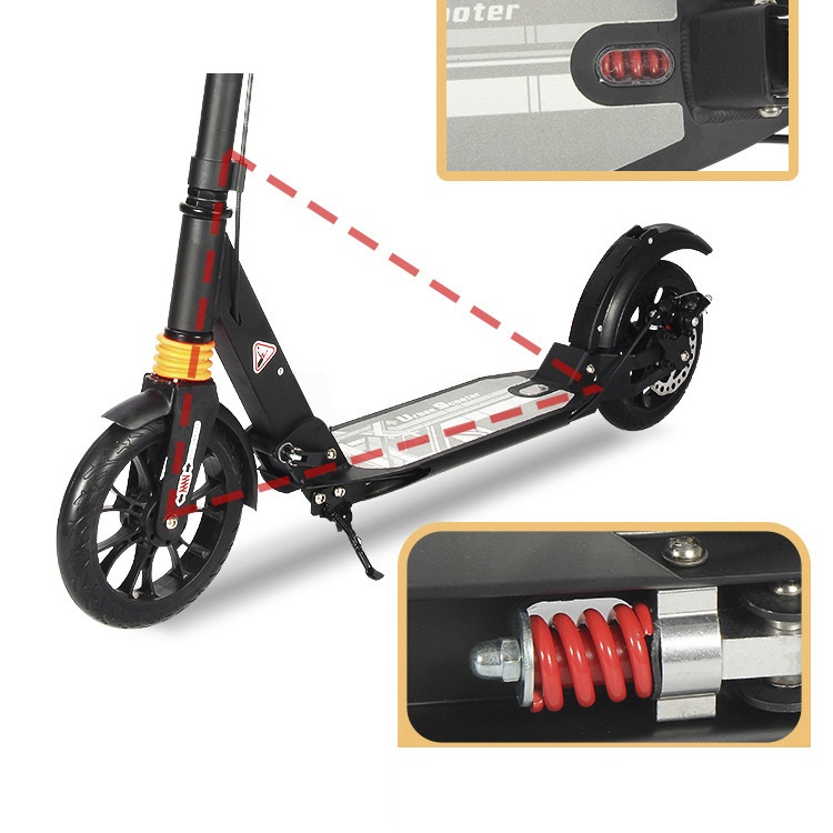 Adult Scooter Disc Brake Aluminum Alloy Children Teenage Two Wheel Foldable Cross Border Foreign Trade Kick Scooter With Handbrake