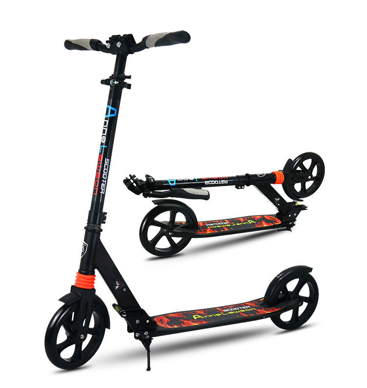 Easy Folding Mechanism Lightweight Two Wheel Aluminum Alloy Foldable 200mm Large Wheel Option Color Kick Scooter Foreign Trade