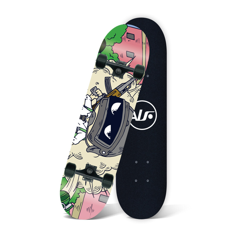 Professional Double Rocker Board Action Beginner Maple Street Skateboard Brush Spot Source Sanufacturer