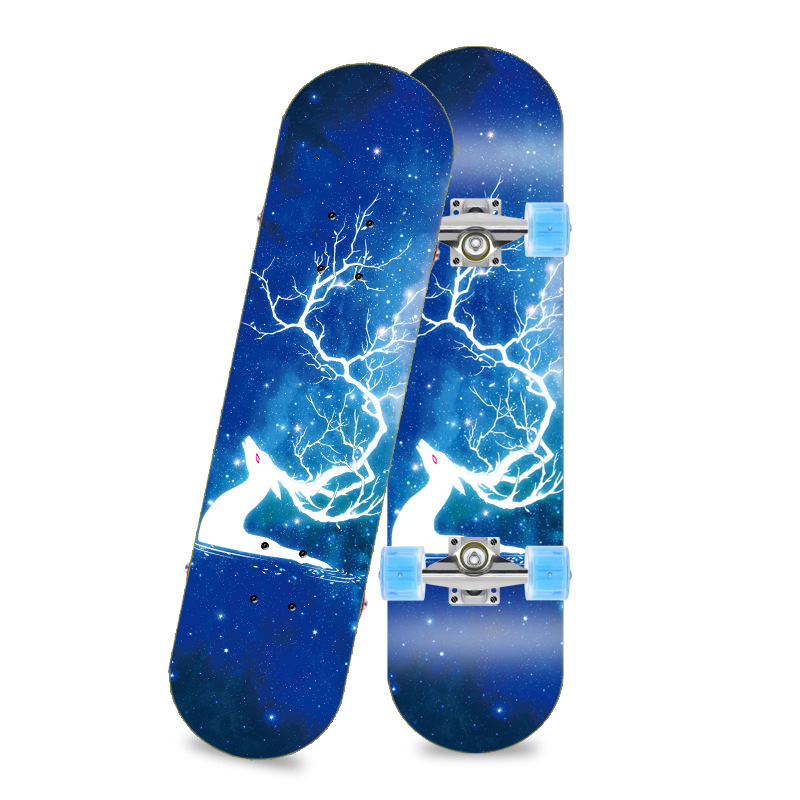 Children's beginner Four Wheel Double Climbing Road Skateboard With Flash Wheels For Teenagers