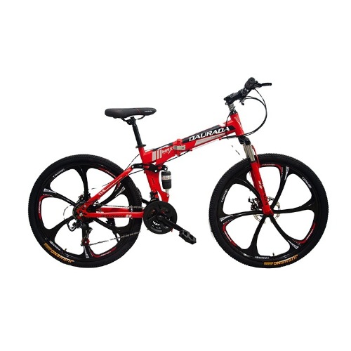 Wholesale 26 Inch Folding Mountain Bike 6 Blade Wheel High Carbon Steel Variable Speed Off Road Double Shock Absorb Bicycle