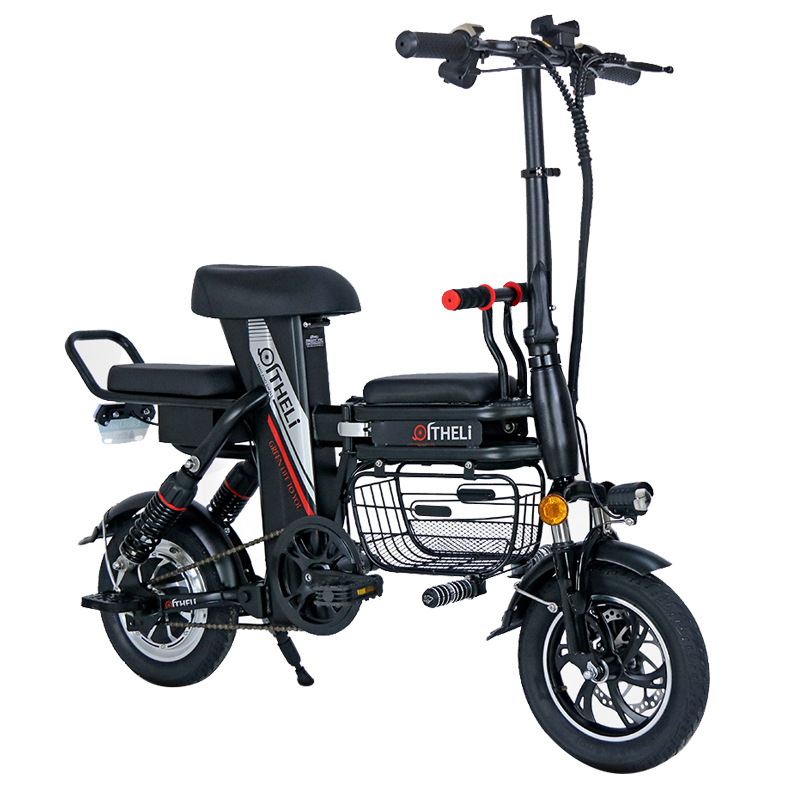 Mini Adult Lightweight  Two Wheel Mountain Hike Power Assist Folding Electric Vehicle Bicycle With Integrated Wheel Hidden Battery