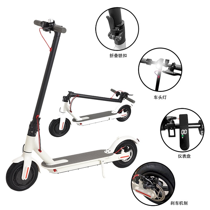 Anti Skid Wear Resistant Strong Grip Pedelec Adult Electric Scooter 36V Foldable Mini Battery Scooter With Hydraulic Disc Brake With Large Capacity Battery With Range of 120KM
