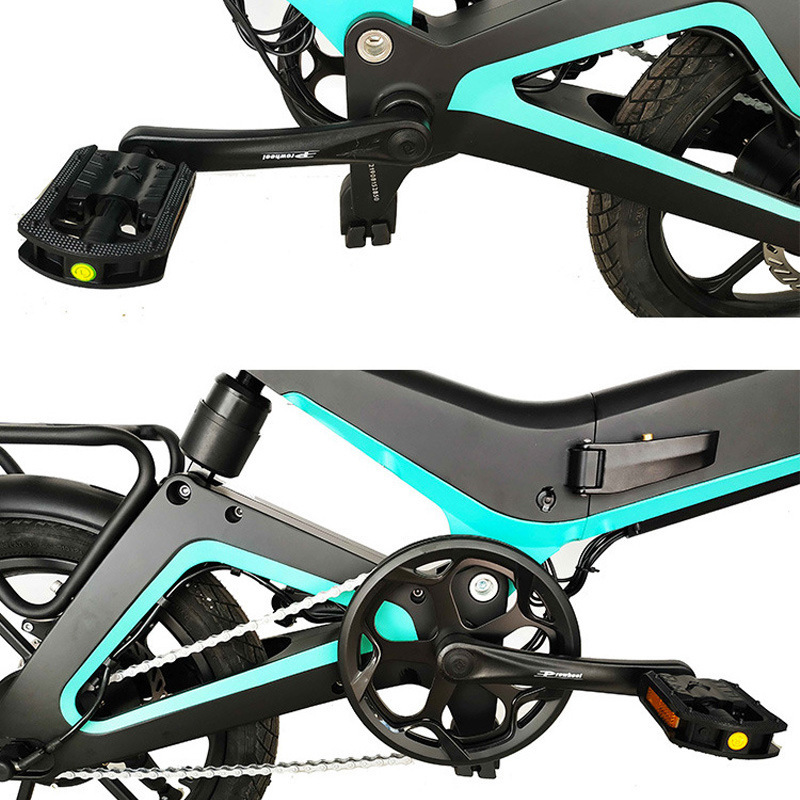 Battery Folding Electric Bicycle 16 Inch Scooter Power Assist Electric Motorcycle Electric Vehicle