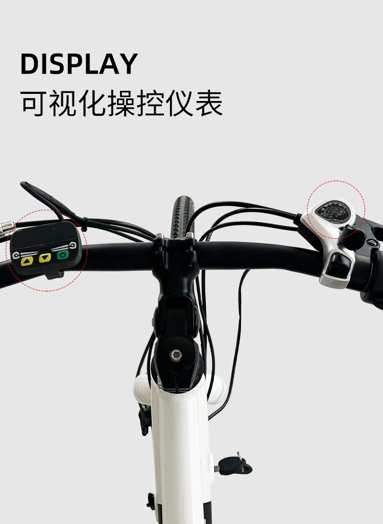Aluminum Alloy Electric Bicycle Power Assisted Anti Slip Double Disc Brake Finger Shift Electric Mountain Bike With Large Capacity Battery