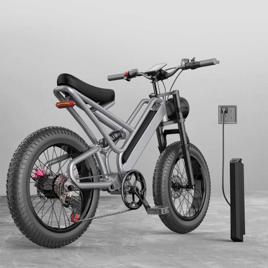 20 Inch Anti Skid Electric Bicycle For Adults Power Assist Off Road Mountain Bike With Lithium Battery For Shock Absorption