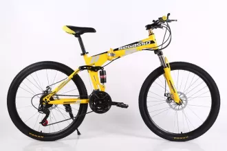 Anti Skid Wear Resistant Foldable Bicycle Double Shock Absorption Disc Brake Speed Mountain Bike Student Men And Women Style Two Wheel Hiking Bike