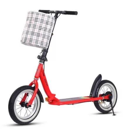 Youth Adult Foldable Two Wheel College Student Campus Kick Scooter With Handbrake Scooter With Adjustable Height for Kids and Teenagers