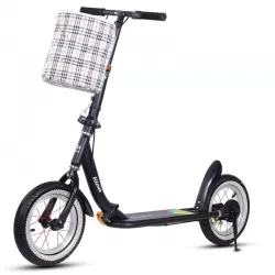 Youth Adult Foldable Two Wheel College Student Campus Kick Scooter With Handbrake Scooter With Adjustable Height for Kids and Teenagers