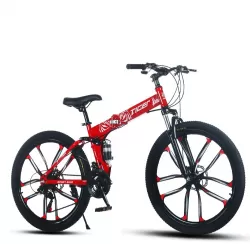 Portable Color Options Front Rear Shock Absorption Mountain Bike 26 Inch Bicycle 21 Speed Foldable Integrated Wheel Race Bike