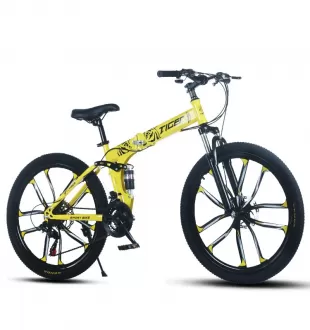 Portable Color Options Front Rear Shock Absorption Mountain Bike 26 Inch Bicycle 21 Speed Foldable Integrated Wheel Race Bike
