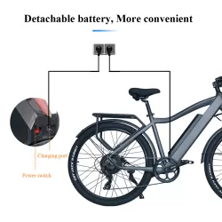 26 Inch  Electric Snow Mountain City Bike Beach Electric Power Assist Bicycle With Integrated Wheel  With Removable Battery
