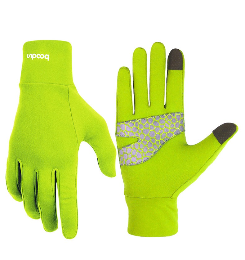 Outdoor Running Football Training Full Finger Non Slip Fine Fleece Warm Touch Screen Thin Autumn Sports Gloves
