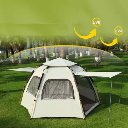 Portable Foldable Outdoor Camping Beach Fully Automatic Quick Open Hexagonal Tent Rainproof Sunscreen Tent