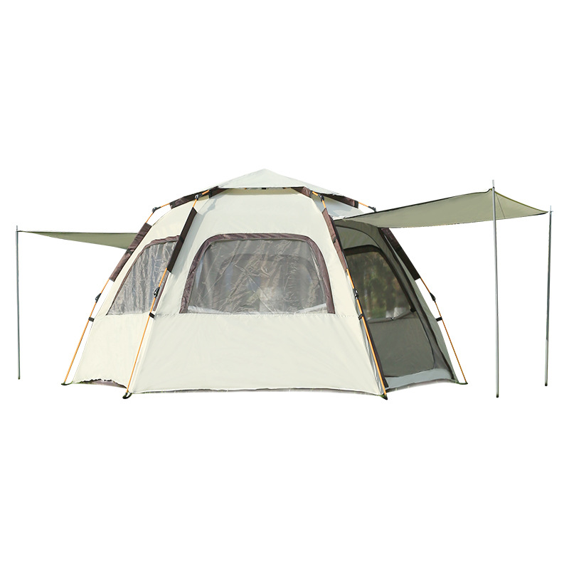 Portable Foldable Outdoor Camping Beach Fully Automatic Quick Open Hexagonal Tent Rainproof Sunscreen Tent