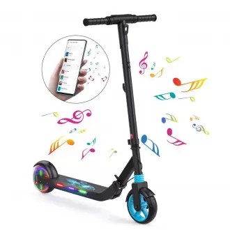 Children Foldable Electric Scooter Multifunctional With Bluetooth Music Colorful Lights Front Shock Absorption Digital Instrument