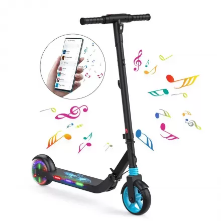 Children Foldable Electric Scooter Multifunctional With Bluetooth Music Colorful Lights Front Shock Absorption Digital Instrument