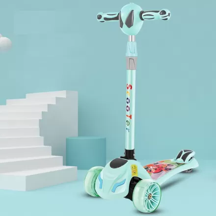 Three Wheel Children Baby Foldable Scooter Music 3-6-12 Years Old Step Single Foot Slide Kick Scooter