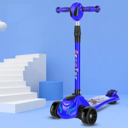 Three Wheel Children Baby Foldable Scooter Music 3-6-12 Years Old Step Single Foot Slide Kick Scooter