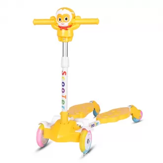 Children Frog Kick Scooter 3-12 Years Old Beginner Baby Two Feet Four Wheel Sliding Paddling Scooter