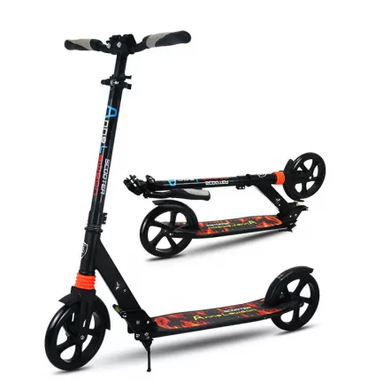 Easy Folding Mechanism Lightweight Two Wheel Aluminum Alloy Foldable 200mm Large Wheel Option Color Kick Scooter Foreign Trade