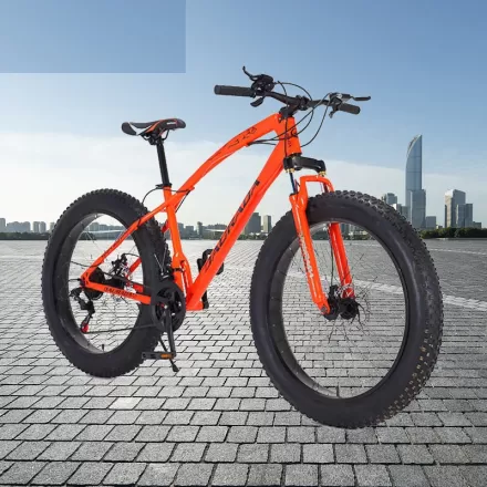High Carbon Steel Double Disc Brakes Speed Off Road 4.0 Wide Tires Beach Mountain Bike
