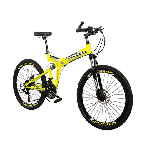 26 Inch Folding Mountain Bike With Double Disc Brakes Variable Speed Off Road Bike For Adults