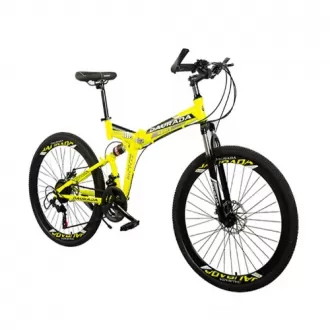26 Inch Folding Mountain Bike With Double Disc Brakes Variable Speed Off Road Bike For Adults