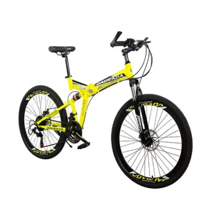 26 Inch Folding Mountain Bike With Double Disc Brakes Variable Speed Off Road Bike For Adults