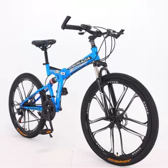 High Carbon Steel Double Disc Brake Soft Tail Frame Speed Variable Off Road Bicycle Folding Bike